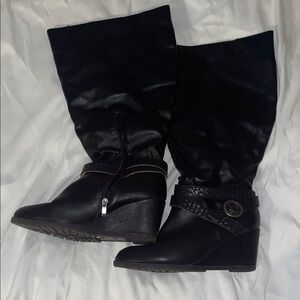 Black Wedge Boots